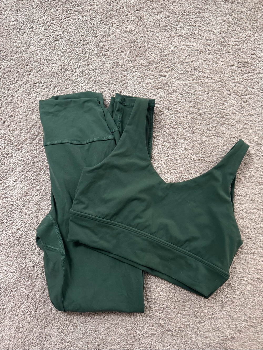 Forest Green Athletic Bra and Leggings Set